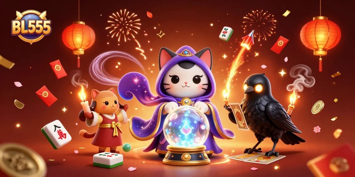 Engage with the vibrant world of BL555 featuring mystical characters and dynamic casino elements.