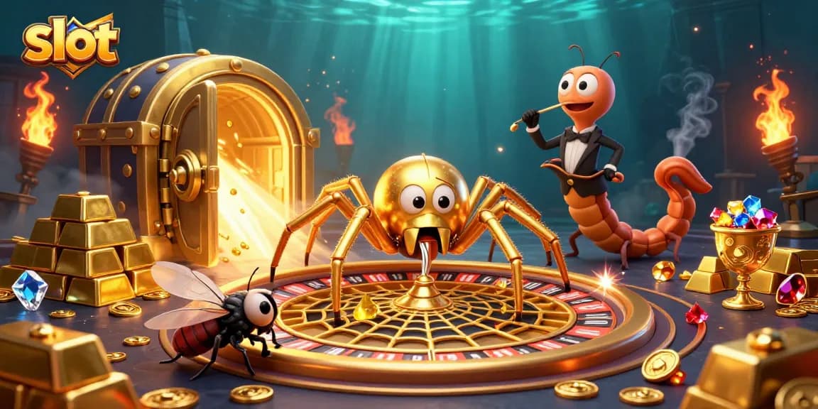 Experience thrilling slot gameplay with vibrant golden elements and dynamic characters