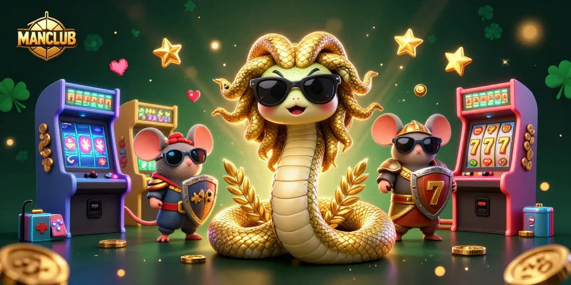 Join the thrilling action at MANCLUB with vibrant casino-themed characters and exciting game elements!