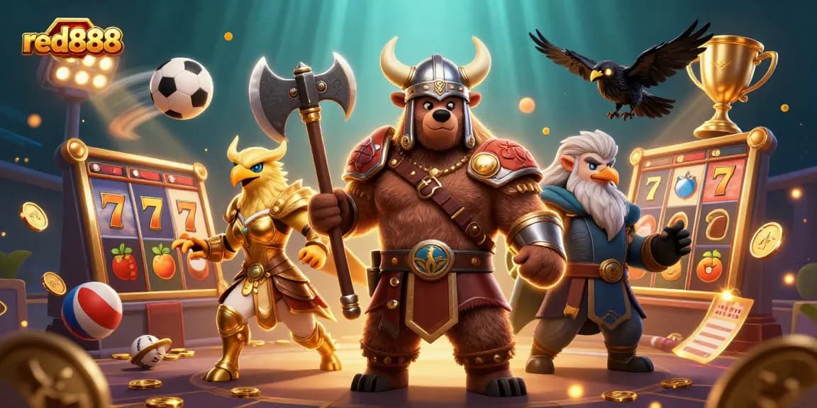 Experience the thrill of red888 with immersive slot games featuring dynamic Viking and casino elements.