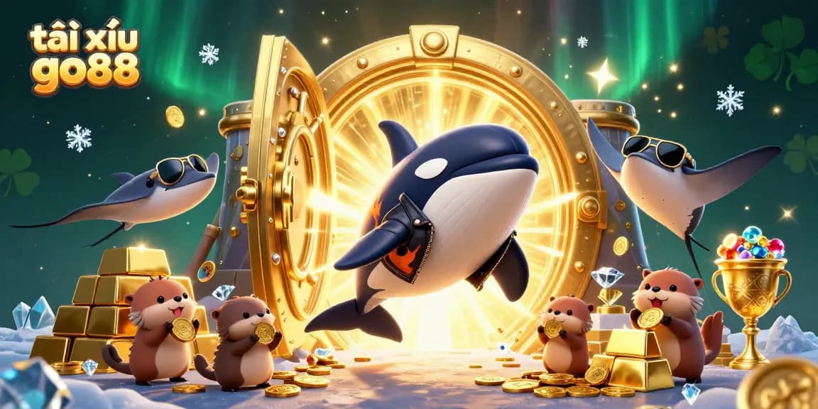 Experience the excitement of tài xỉu go88 with vibrant characters and dynamic casino elements in a rich 3D scene.