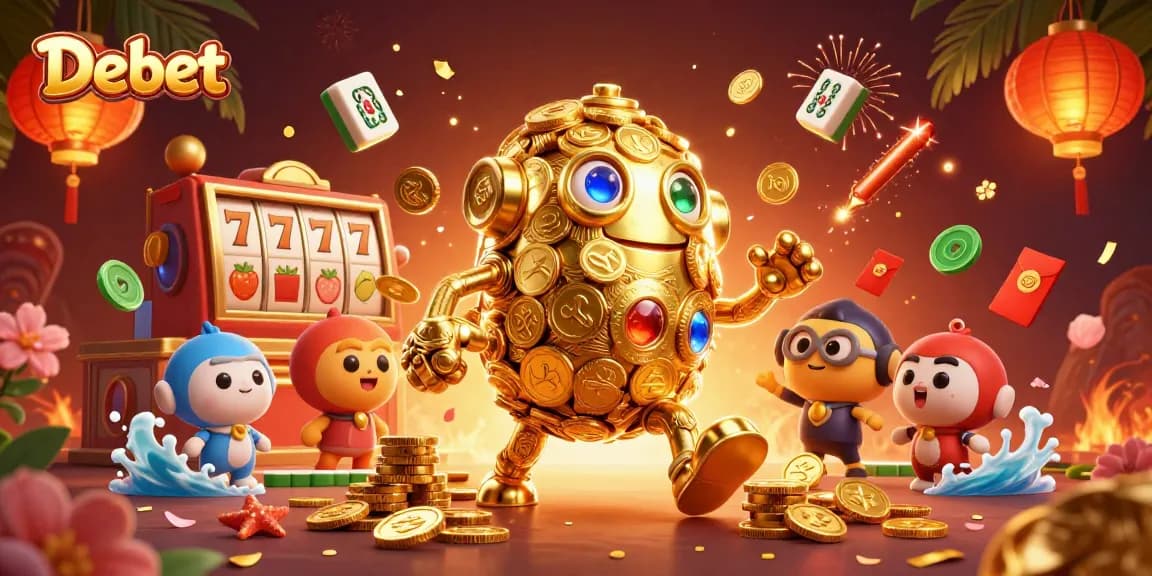 Experience the thrill of Debet with dynamic 3D casino elements and vibrant visuals.