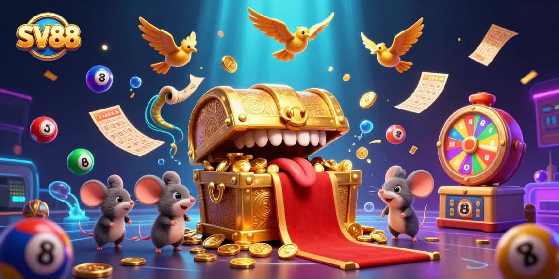Engaging SV88 illustration showcasing adventurer mice and dynamic gaming elements for online betting.