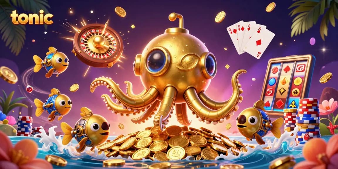 Experience the thrilling action of tonic as the kraken submarine hybrid surfaces amid golden treasures and lively casino games.