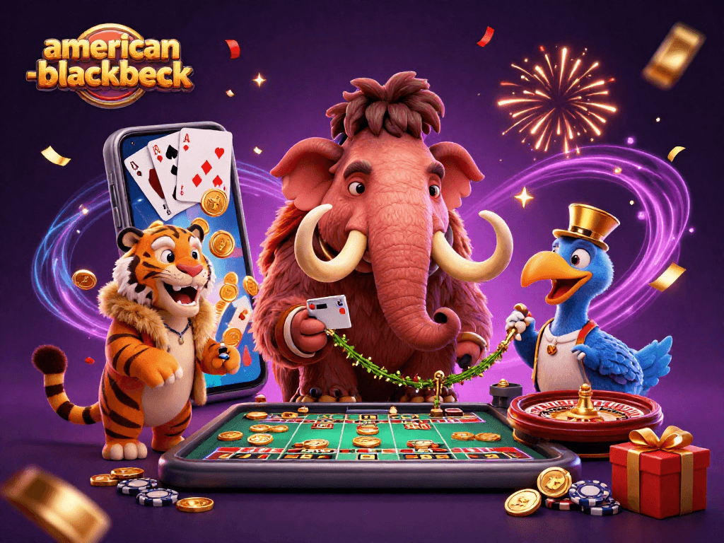 Experience the excitement of american-blackjack with vibrant characters and dynamic casino elements.
