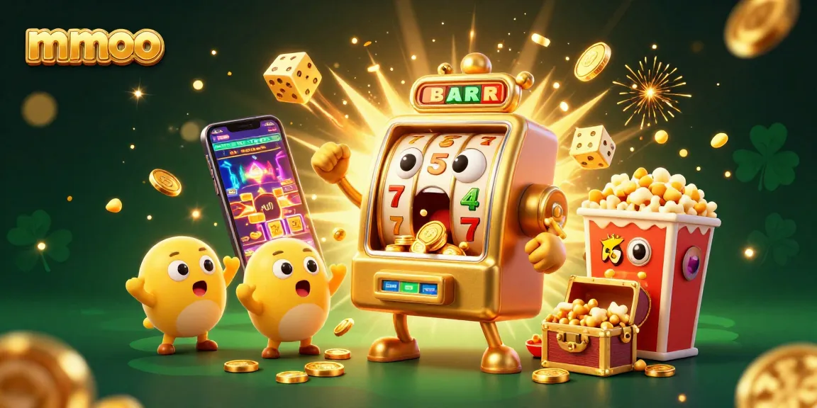 Engage with mmoo's thrilling slot jackpots in this vibrant, dynamic casino scene