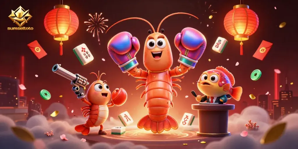 Engage in exciting gameplay at sumseltoto with vibrant 3D cartoon characters and casino elements.