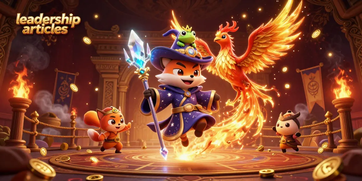 Engage with leadership articles in a vivid, dynamic 3D casino fantasy setting.