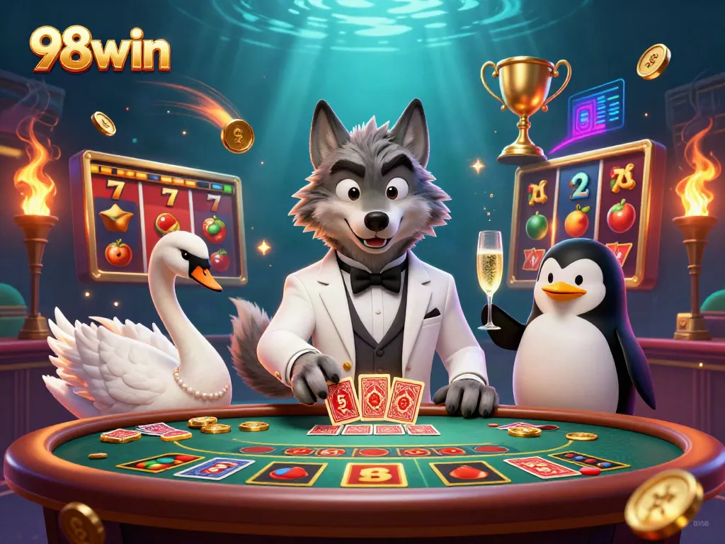 Experience thrilling wins at 98win casino with vibrant 3D characters and dynamic gaming elements.