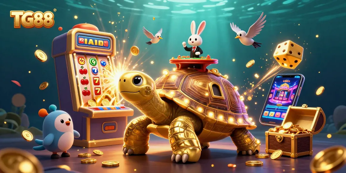 Experience winning moments at TG88 with a vibrant gambling scene showcasing lively casino elements and characters.