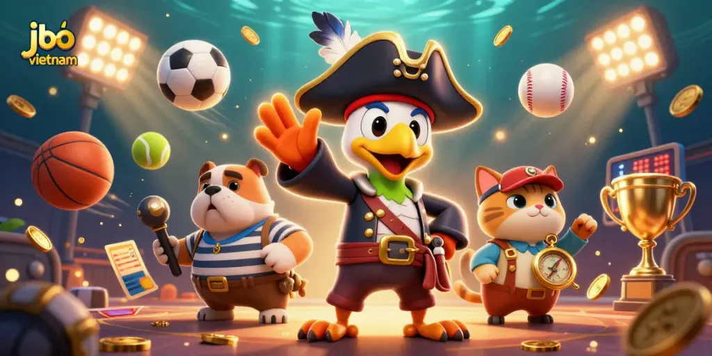 Engage with jbo vietnam through exciting sports betting visuals with dynamic games and a unique pirate-themed adventure.