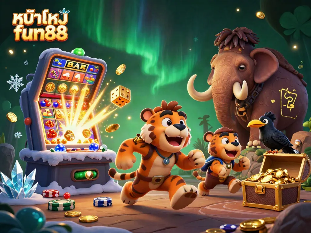 Experience the thrill of a prehistoric casino at หน้าแรก fun88 showcasing cavemen and sabertooth tigers.