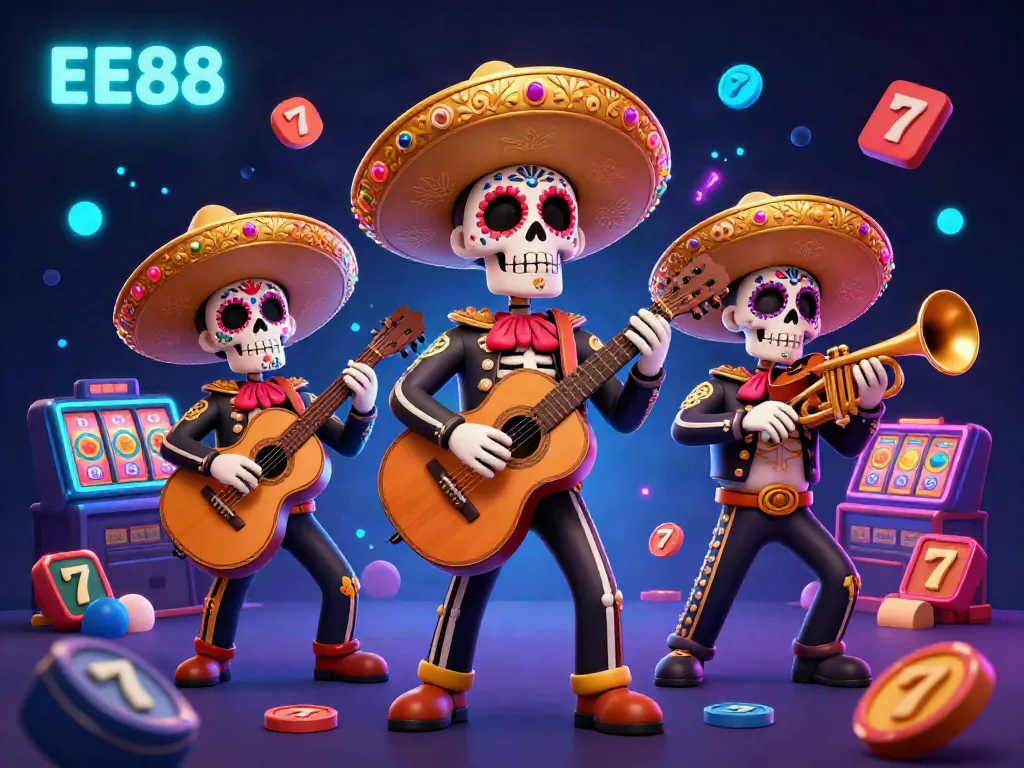 Experience the excitement with EE88's colorful Day of the Dead band and engaging casino elements.