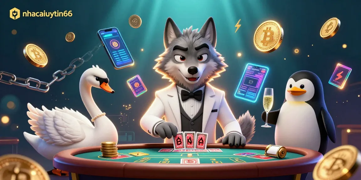 Engage in thrilling gaming experiences with nhacaiuytin66’s vibrant casino illustration featuring charismatic characters.