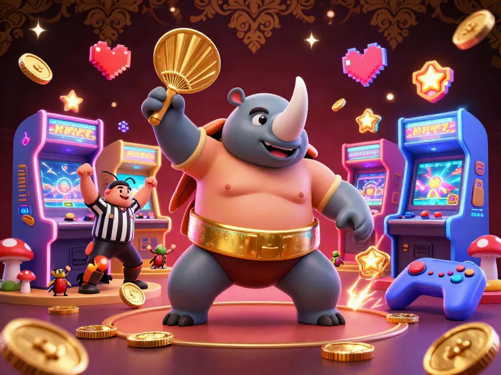 Experience the excitement of gaming at manclub com with a dynamic 3D illustration full of vibrant casino elements.