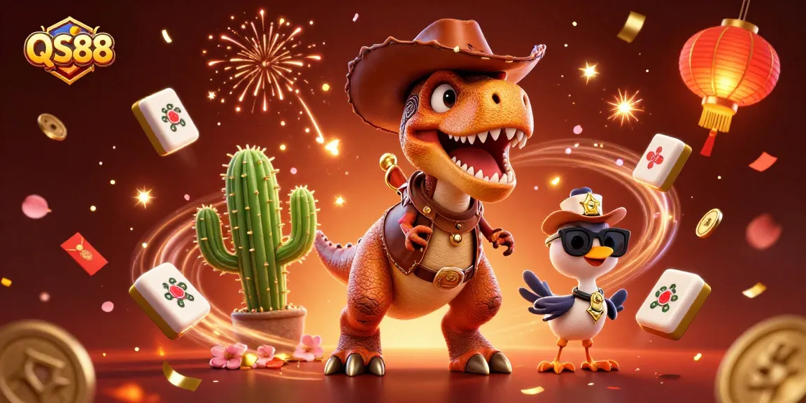 Experience winning with QS88 at this vibrant 3D casino scene showcasing dynamic game elements.