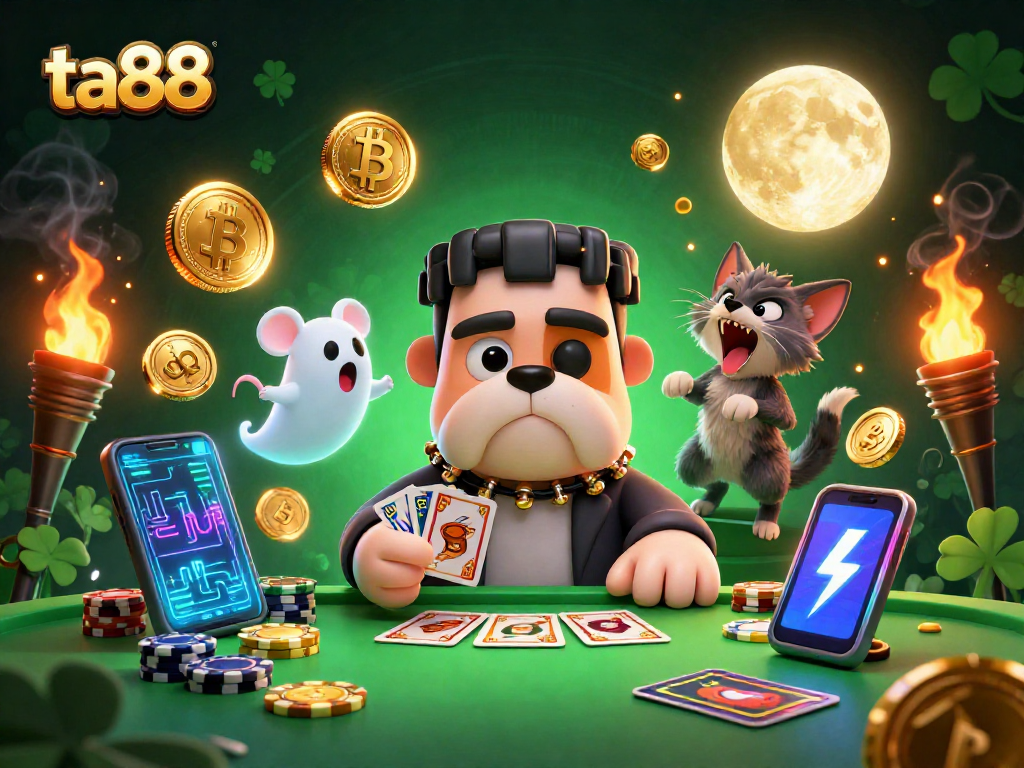 Experience thrilling gameplay with ta88's unique characters in a vibrant casino atmosphere.