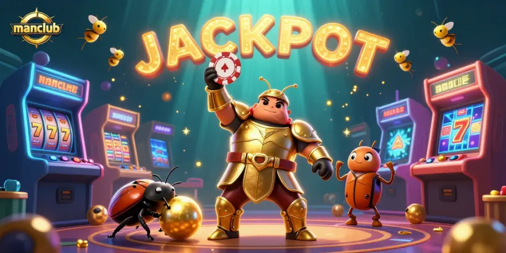 Engage with manclub's thrilling online betting scene featuring vibrant casino elements and lively characters.