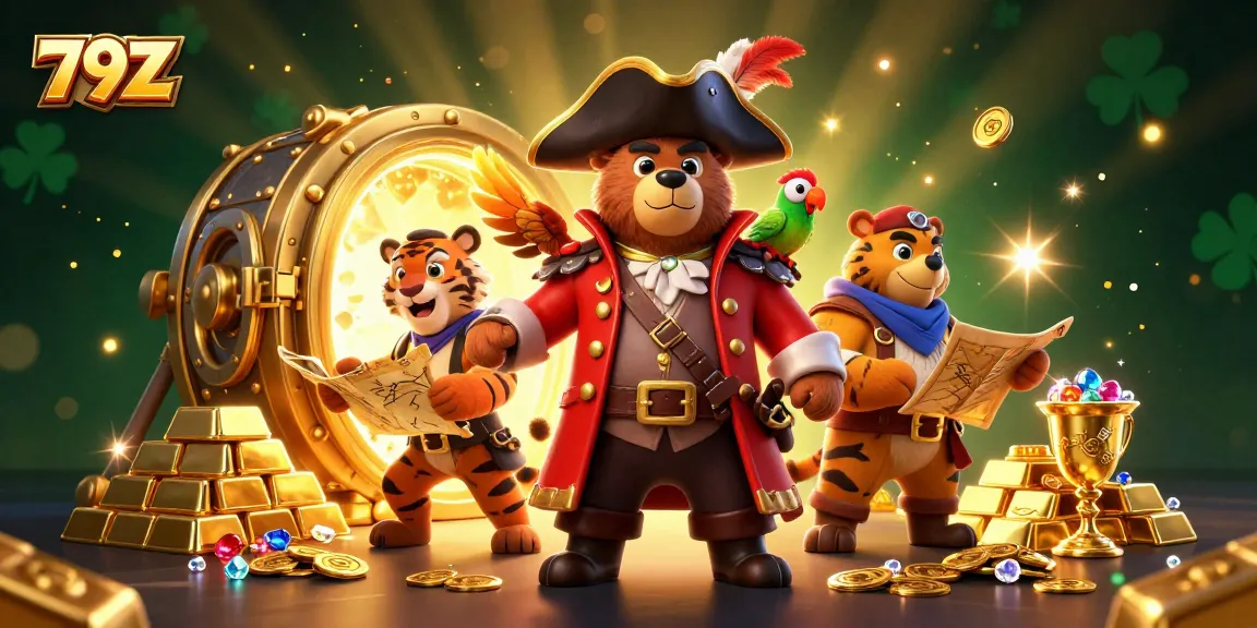 Experience the excitement of winning with 79Z casino treasures bursting from golden vaults and vibrant game elements.