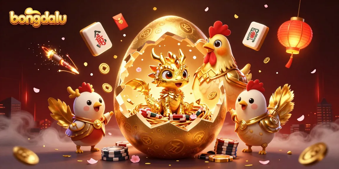 Bongdalu showcases a stunning golden dragon surrounded by vibrant casino elements, enhancing the gaming experience.
