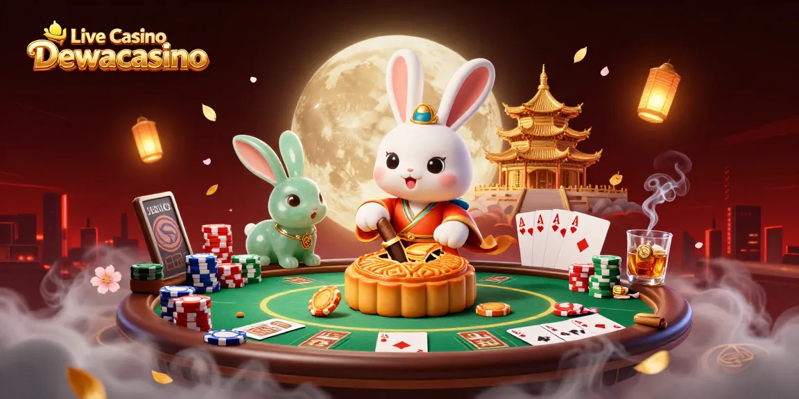 Experience the thrills of Live Casino Dewacasino with a vibrant scene of gaming excitement and rich illustrations.