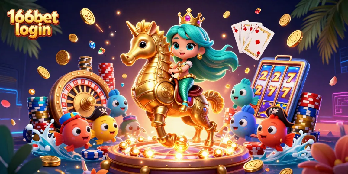 Spin the wheel with 166bet login, featuring a mermaid and vibrant casino elements.