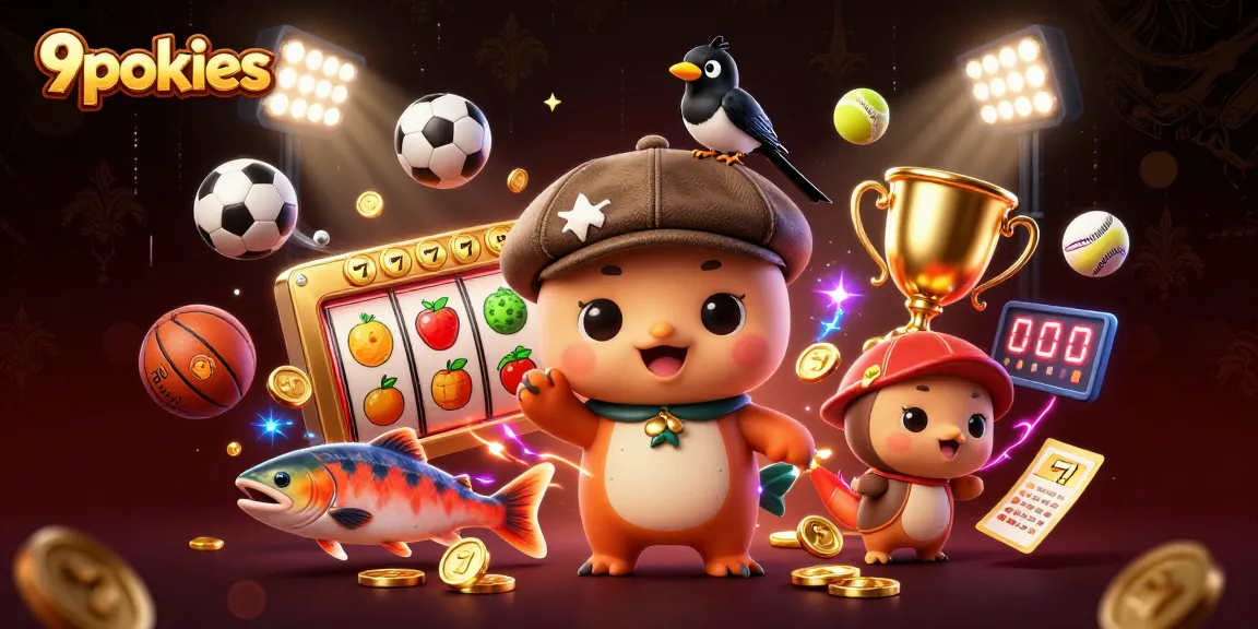 Engage with 9pokies through vibrant cartoons depicting enjoyable casino gaming moments.