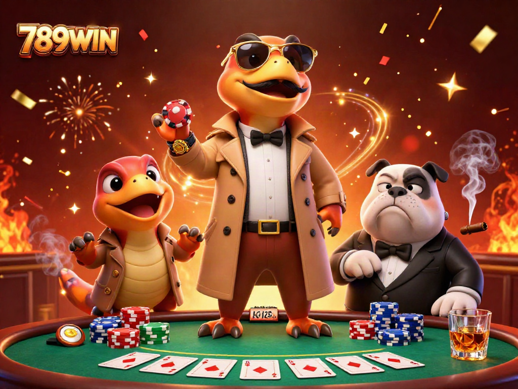 Experience the thrill of winning with 789WIN in this vibrant 3D casino scene!