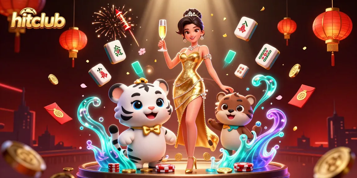 Experience excitement at hitclub with glamorous 3D characters amidst vibrant casino elements.