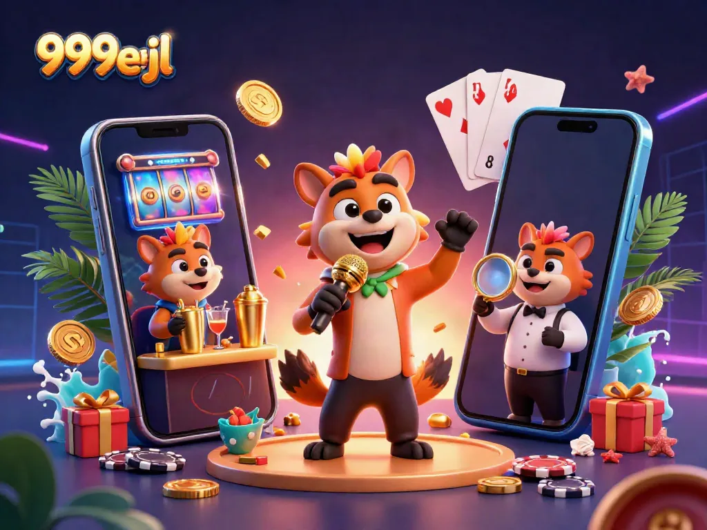 Engage in the fun of 999eejl with a lively casino scene featuring hyenas in action.
