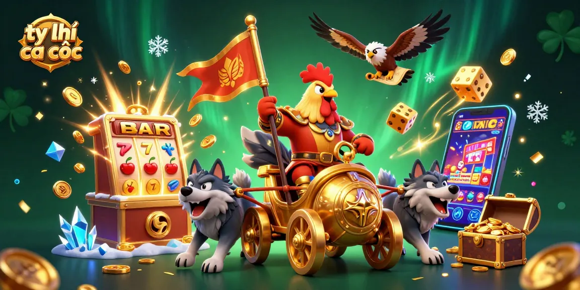 Experience thrilling tỷ lệ cá cược as dynamic casino elements explode around a golden war chariot scene.