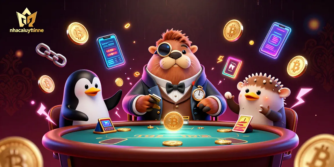 Join the casino excitement with nhacaiuytinne's underwater poker game featuring a walrus and friends.