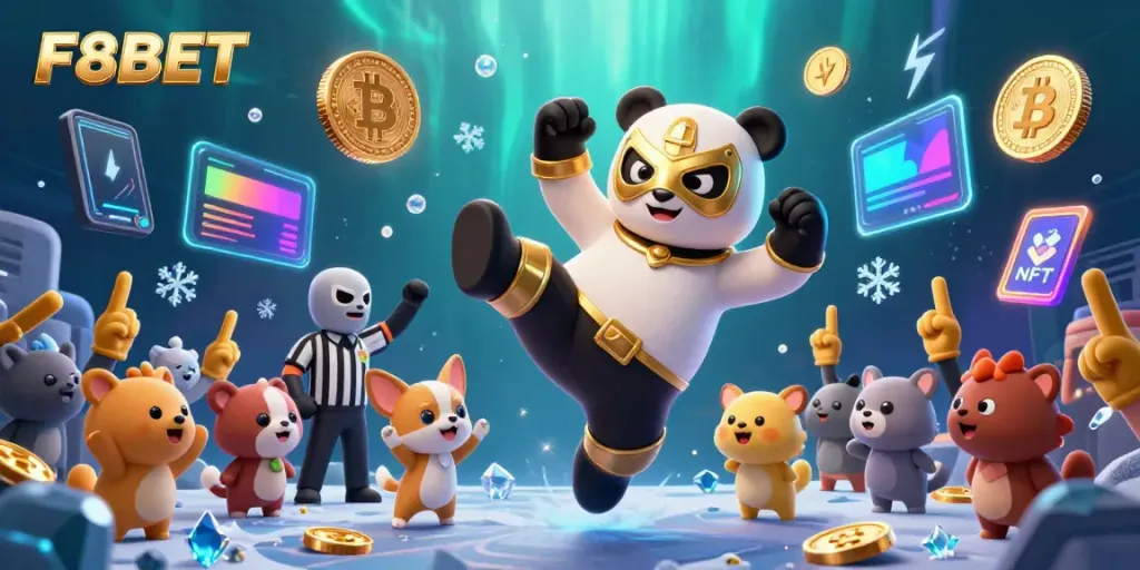 Experience thrilling action with F8BET as the panda wrestler and chihuahua referee ignite the gaming scene.