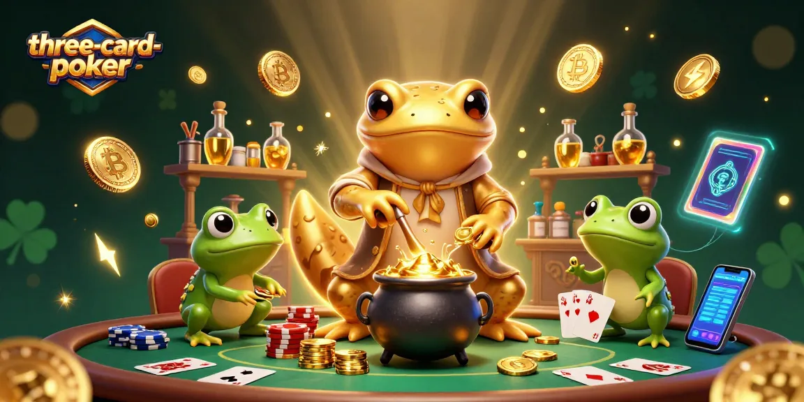 Experience the thrilling essence of three-card-poker with vibrant characters and casino elements.