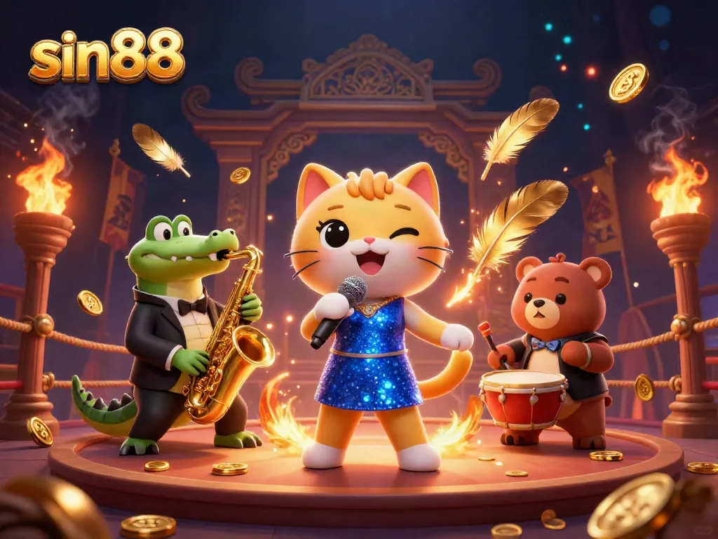 Experience the excitement of sin88 with dynamic characters in a vibrant casino scene.