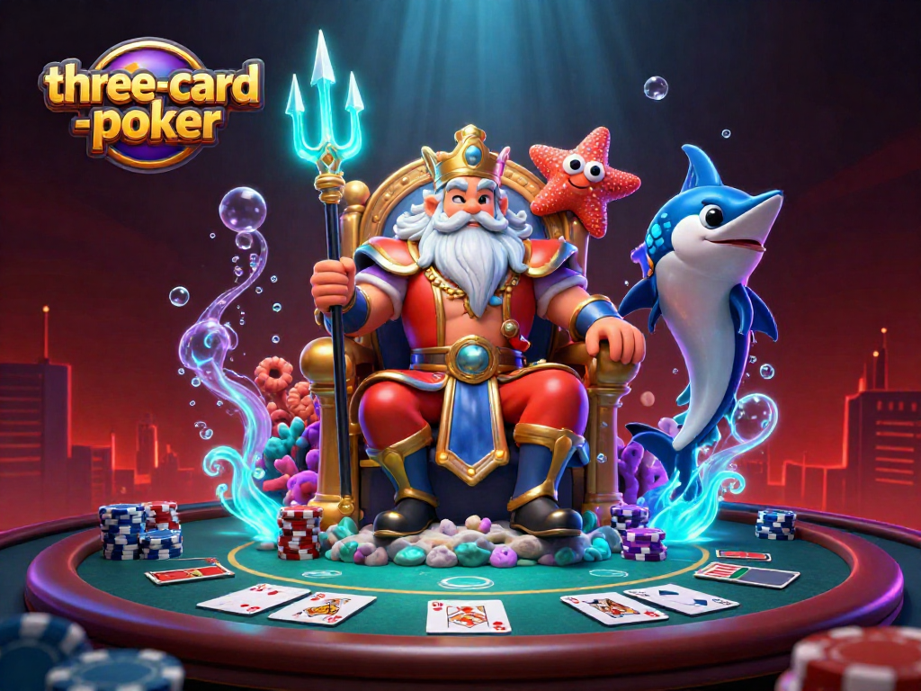 Players engage in three-card-poker at a vibrant casino table, experiencing thrilling action.
