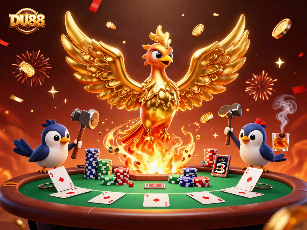 Experience thrilling gameplay at DU88 with a lavish 3D scene showcasing casino elements and rich visuals.