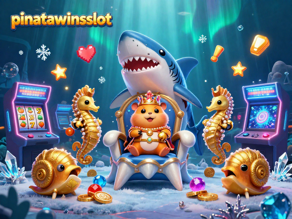 Engage with pinatawinsslot featuring vibrant slot reels and the golden hamster king in a colorful casino scene.