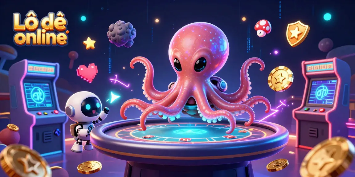 Engage with Lô đề online through dynamic 3D casino character illustrations in a vibrant setting.