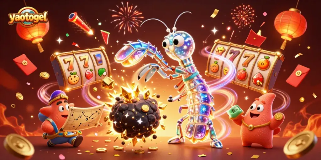 Engage with yaotogel amid vibrant symbols of luck in a captivating casino illustration
