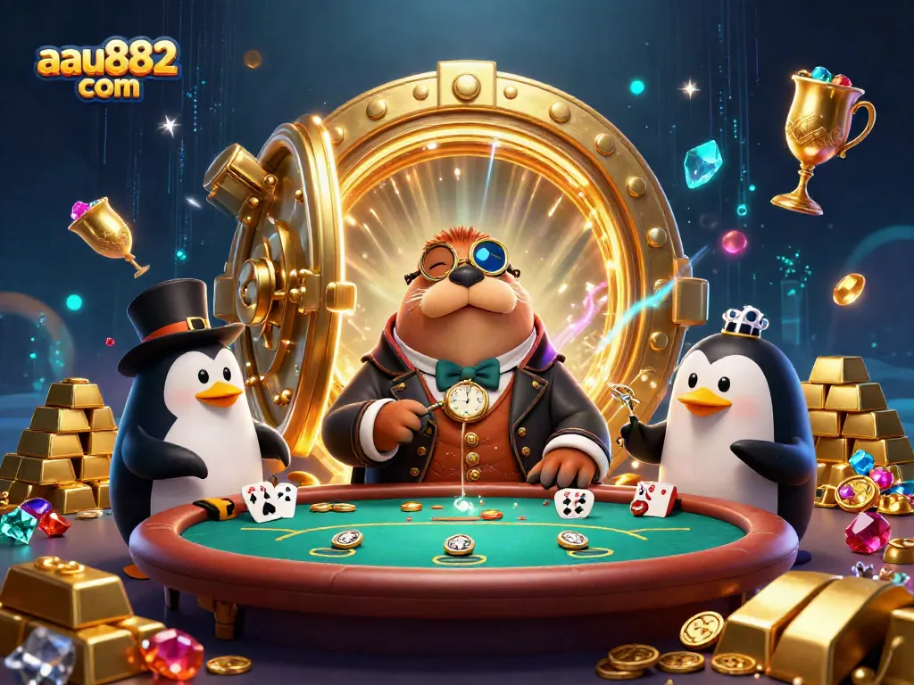 Delve into exciting poker action at aau882 com featuring whimsical characters, rich visual detail, and opulence.