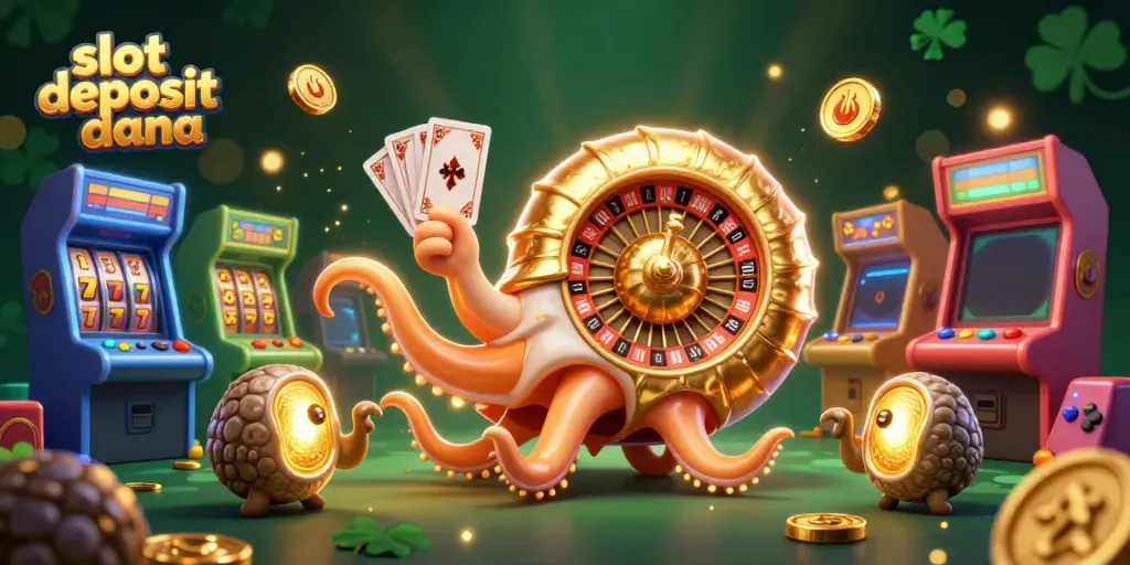 Experience the excitement of slot deposit dana through an immersive 3D casino scene.