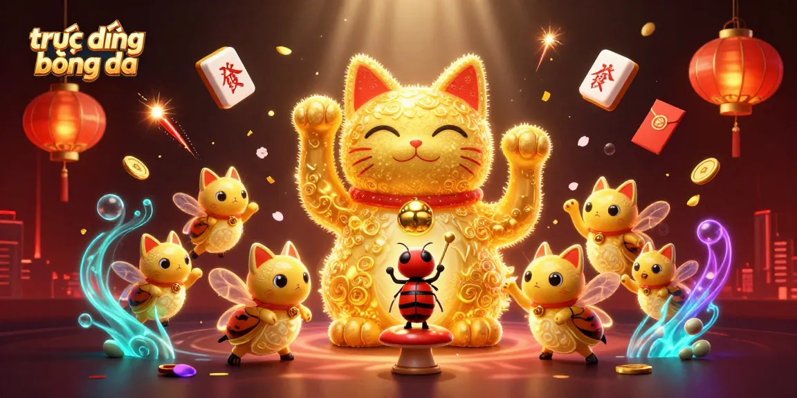 Experience trực tiếp bóng đá with a vibrant illustration showcasing a gaming scene filled with casino symbols.