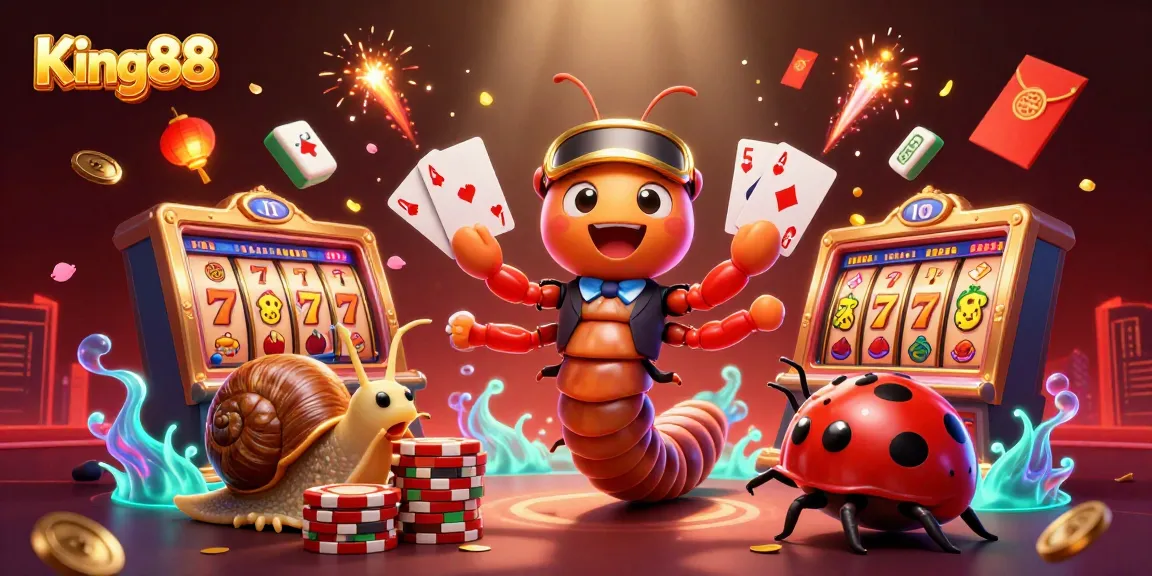 Experience King88's vibrant gaming world with lively characters and immersive casino elements.