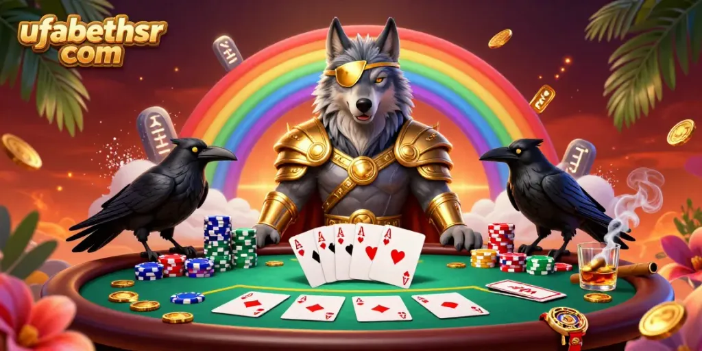 Experience epic gaming moments with ufabethsr com in this vibrant casino scene featuring Norse mythology elements.