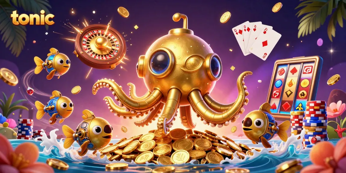 Experience the thrilling action of tonic as the kraken submarine hybrid surfaces amid golden treasures and lively casino games.