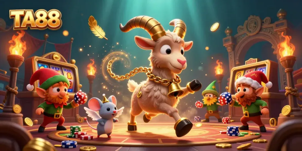 Experience the enchanting TA88 holiday-horror casino featuring mischievous gremlins and festive characters.