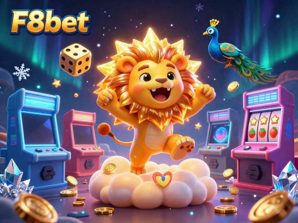 Experience thrilling gameplay at F8bet with exciting casino elements in this vibrant illustration.