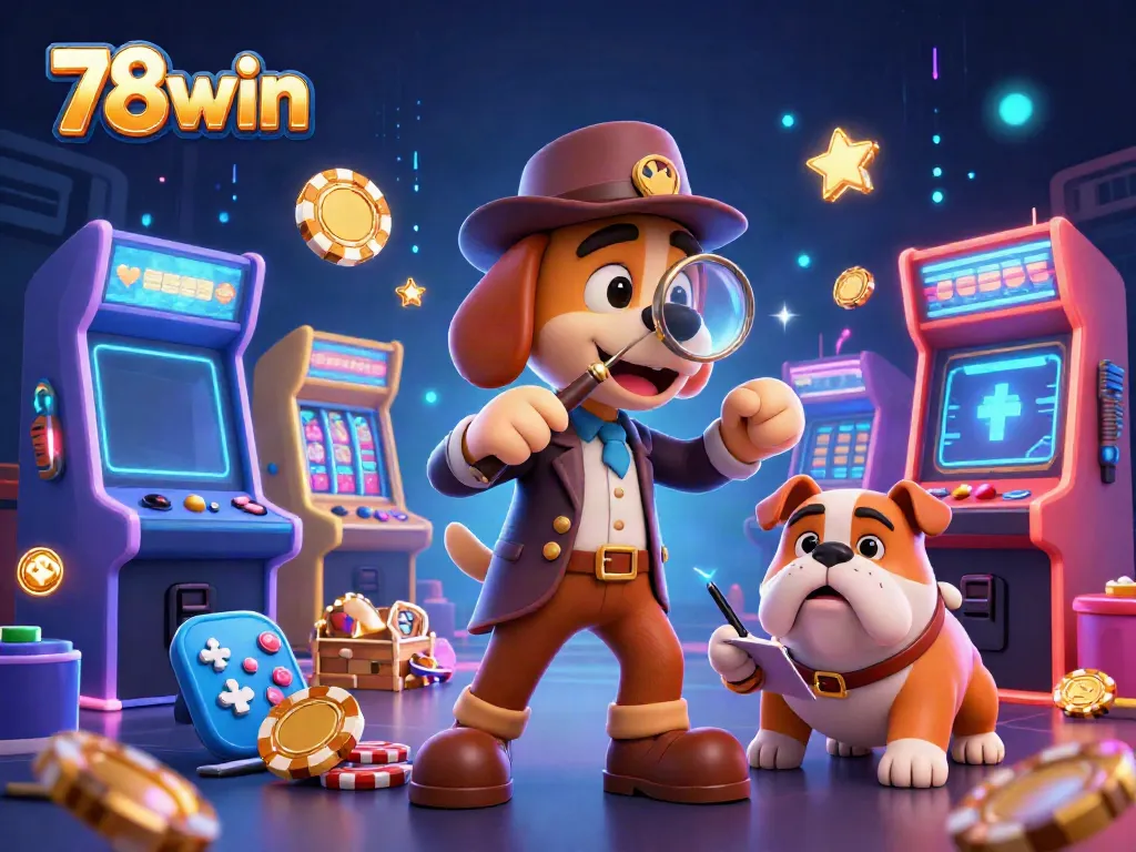 Experience thrilling gaming at 78win with engaging characters in a vibrant casino scene.