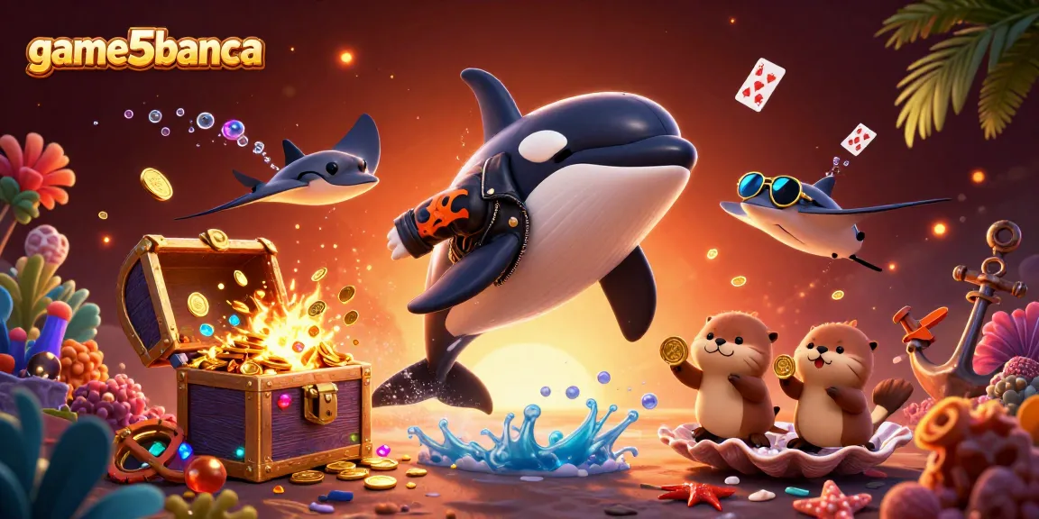 Experience the excitement of game5banca with dolphins, treasures, and action-packed casino elements.